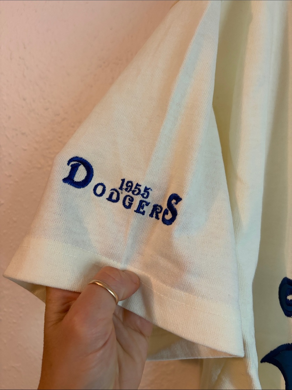 STARTER White and Royal Blue "Brooklyn" Baseball Jersey - Picture 4 of 14